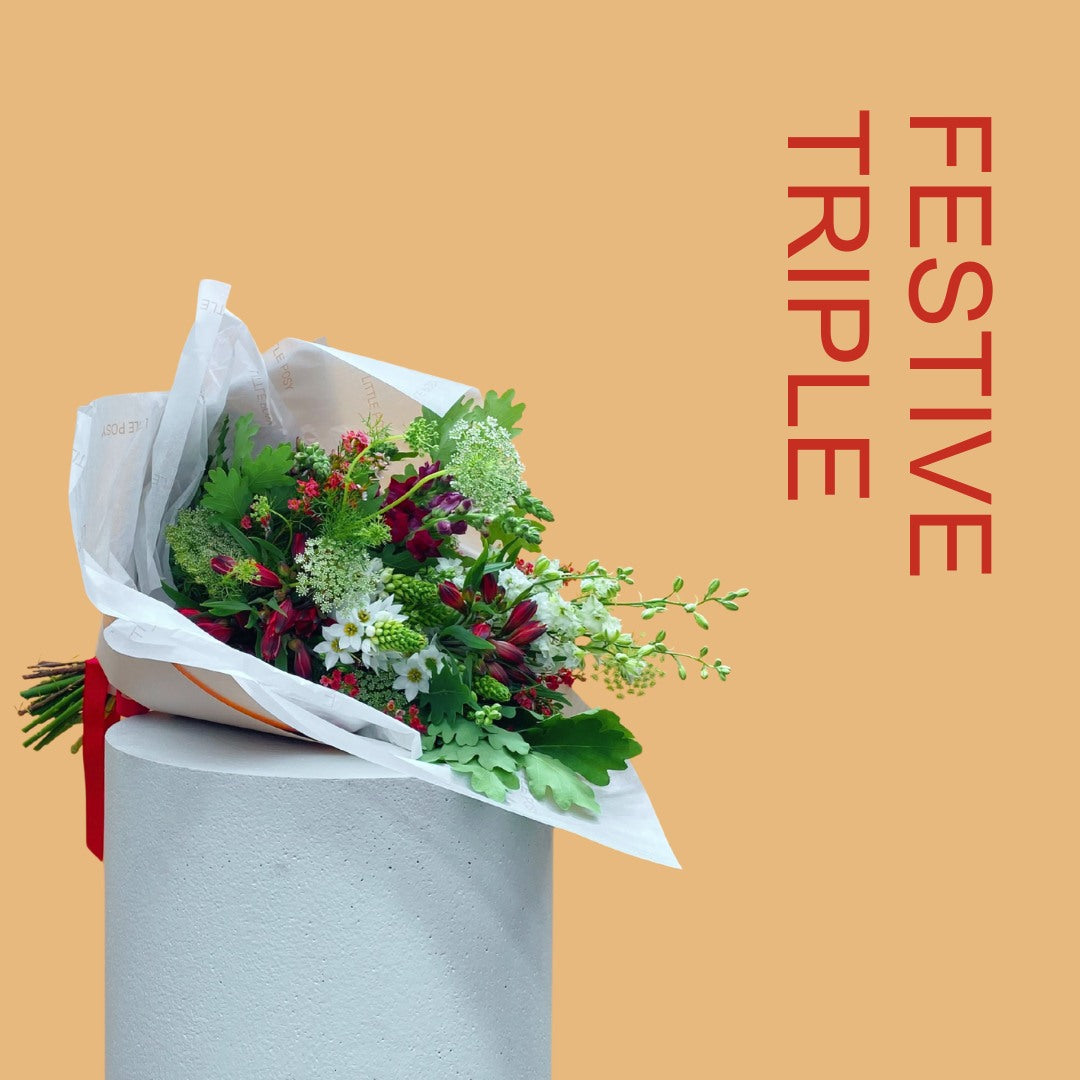 Festive Triple Posy