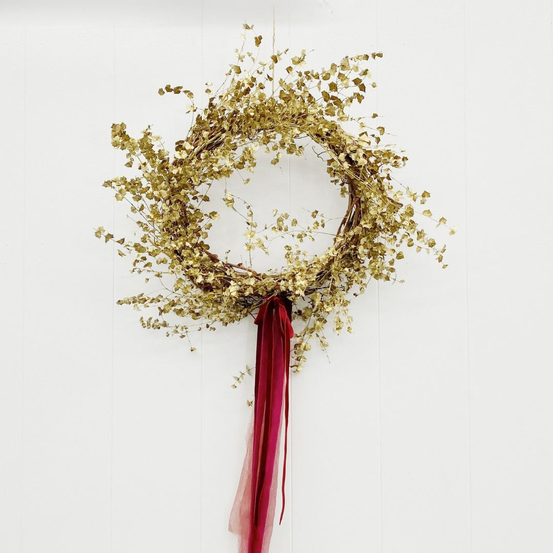 One-of-a-kind Gold Christmas Wreath